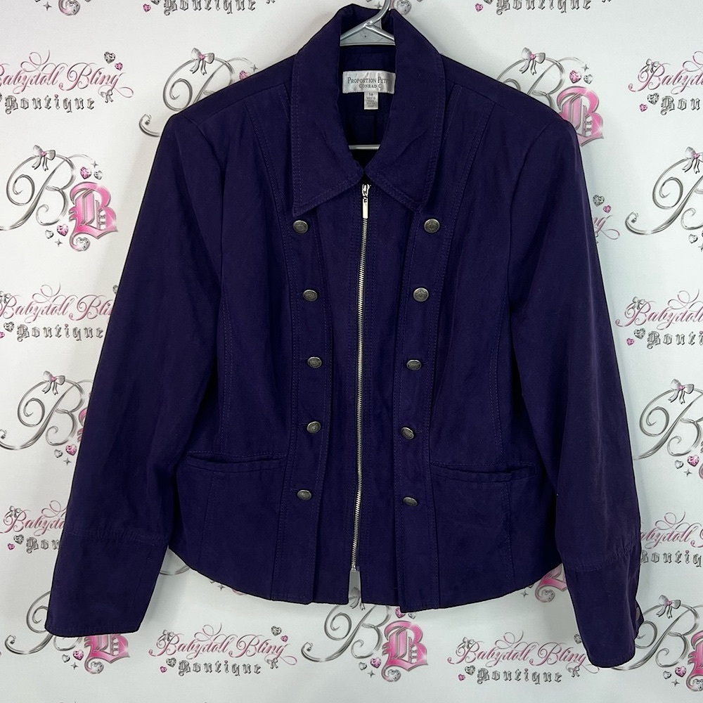 Conrad C blazer jacket soft button luxe Elegant Purple Women's Blazer silver